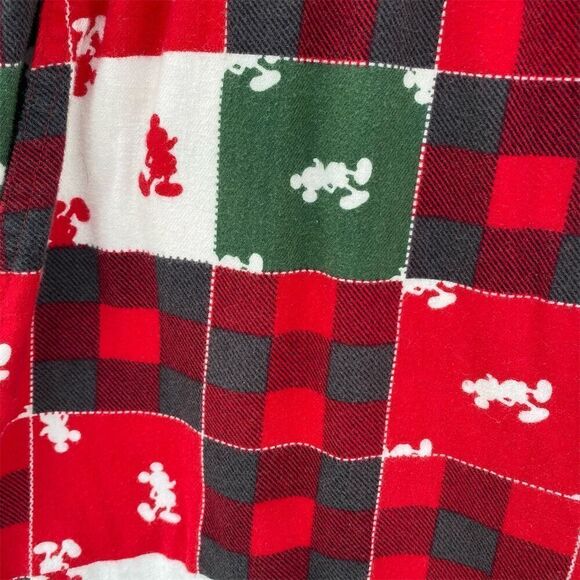 Disney Parks Christmas Flannel Pajama Pants Mickey Mouse Patchwork Size XL - Picture 3 of 10